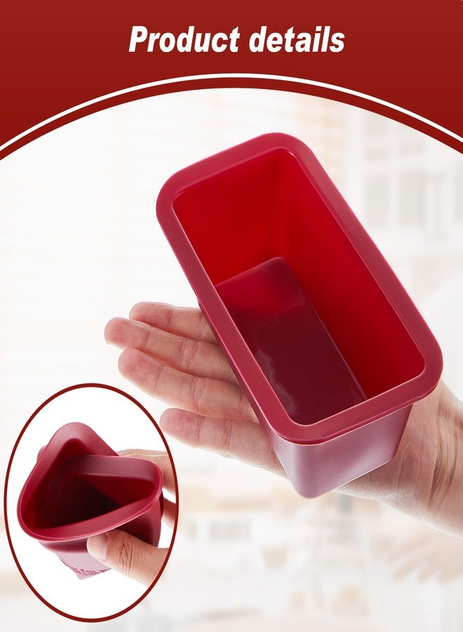 Willinglong 8 Pcs Silicone Mini Loaf Pan Silicone Bread Loaf Pan Rectangle Baking Molds Non Stick for Mini Cake, Homemade, Bread and Meatloaf, Red 6.1 x 3.3 x 1.8 Inch - Image 3